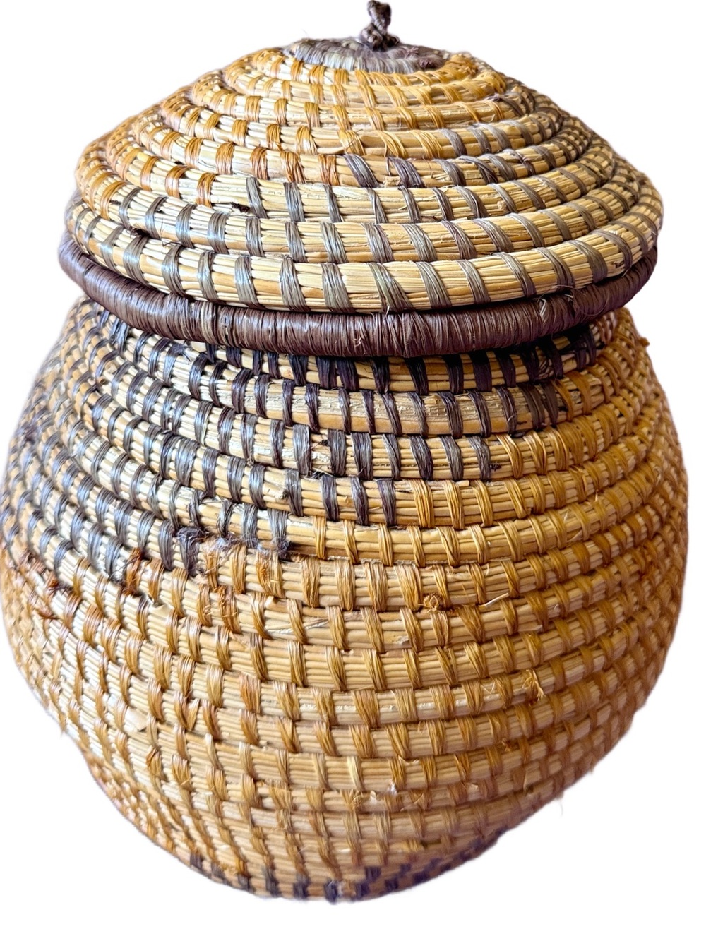 Possibly African Zulu Handwoven Storage Basket